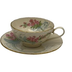 Vtg Lenox Fine China Rose Bouquet Ltd Edition 1987 Tea Cup & Saucer Mothers‎ Day